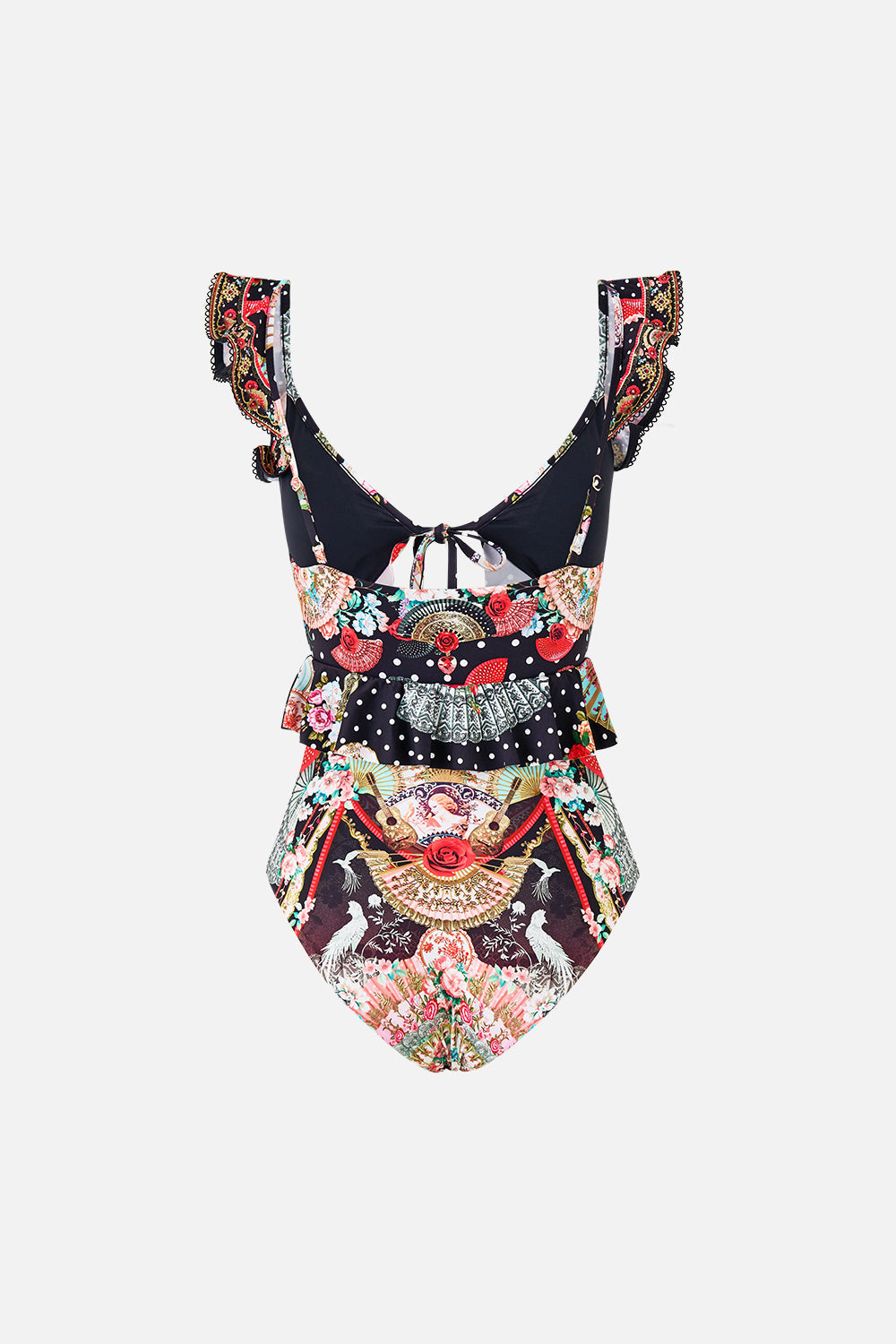 TIE FRONT ONE PIECE WITH FRILL NECK AND WAIST DAUGHTERS OF DUENDE