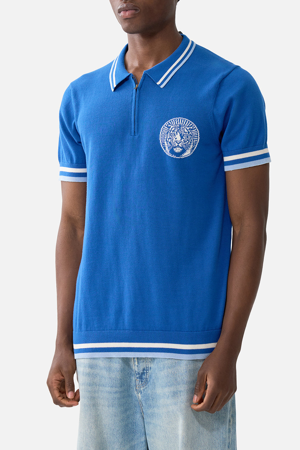 SHORT SLEEVE QUARTER ZIP KNIT POLO SHIRT DE NADA GRANADA