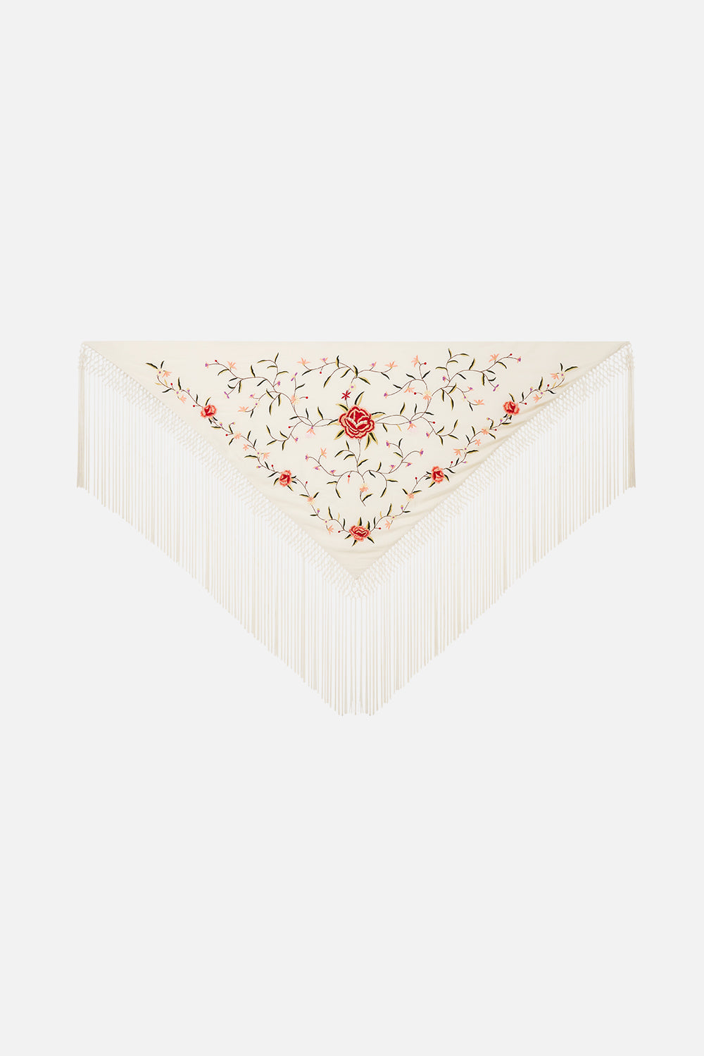 MACRAME SHAWL SOLID CREAM