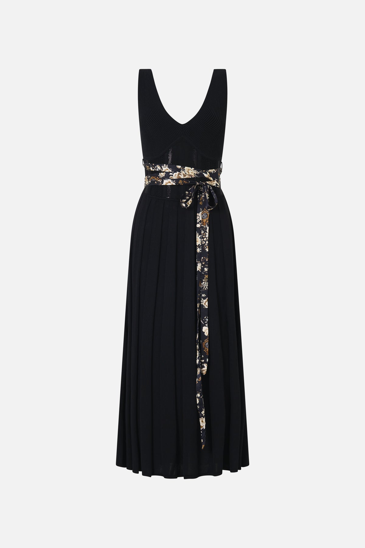 CORSET DETAIL FLARE KNIT DRESS FLAMENCO FOLKLORE