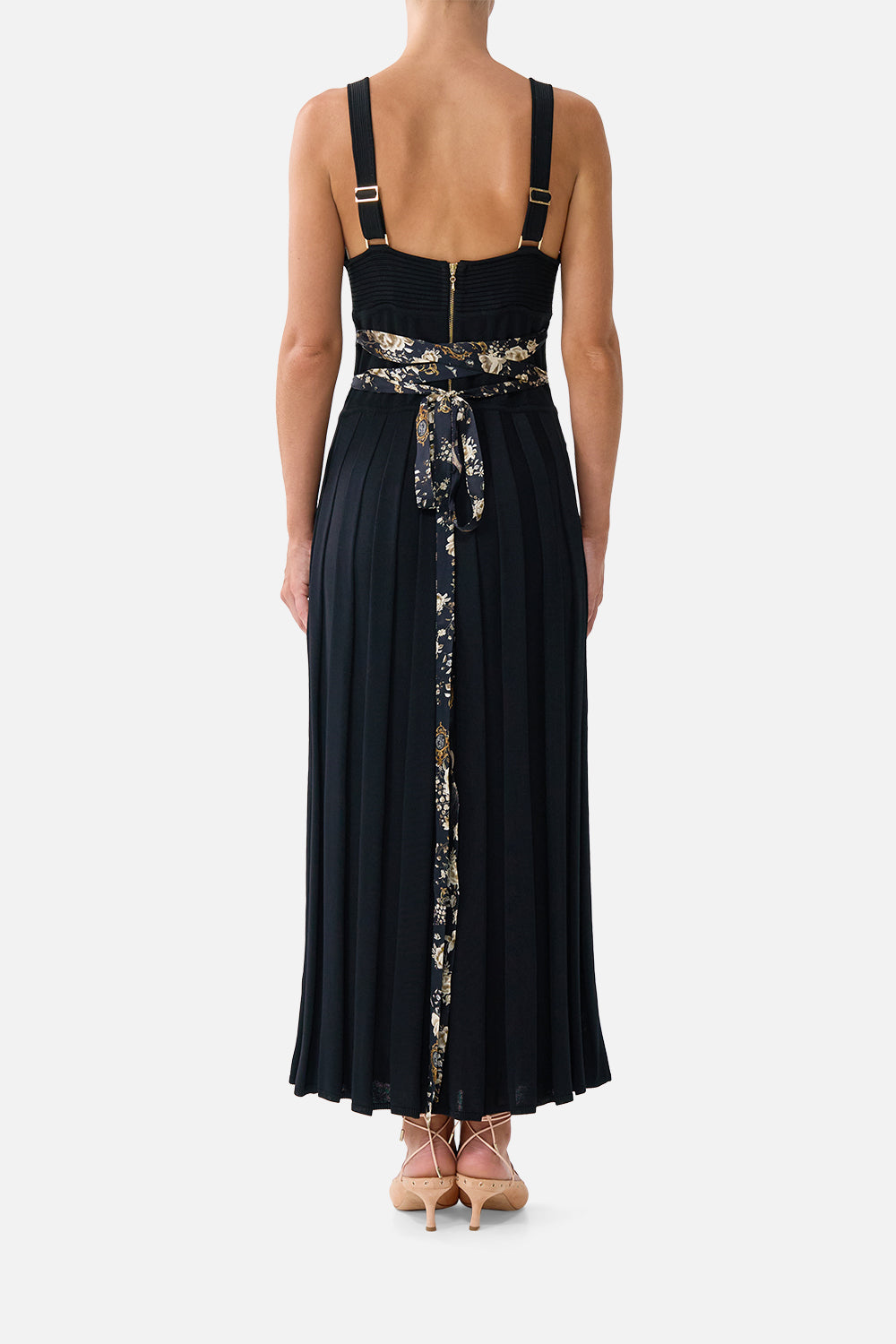 CORSET DETAIL FLARE KNIT DRESS FLAMENCO FOLKLORE