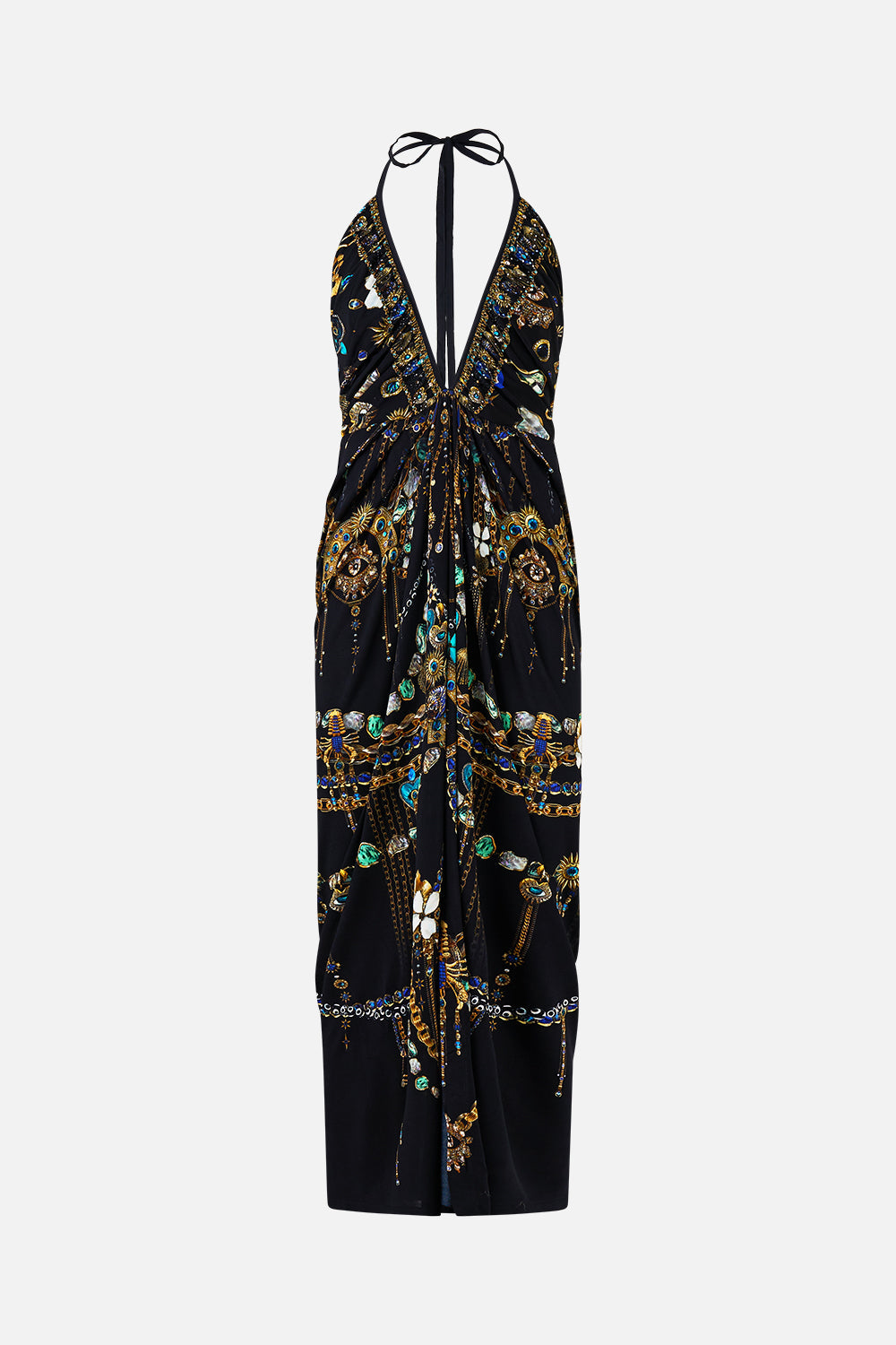 V NECK GATHERED JERSEY DRESS AMULETS AND ALCHEMY