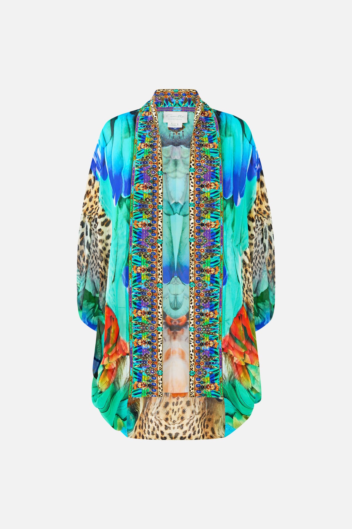 OPEN FRONT CARDI CAPE JUNGLE FLIGHT