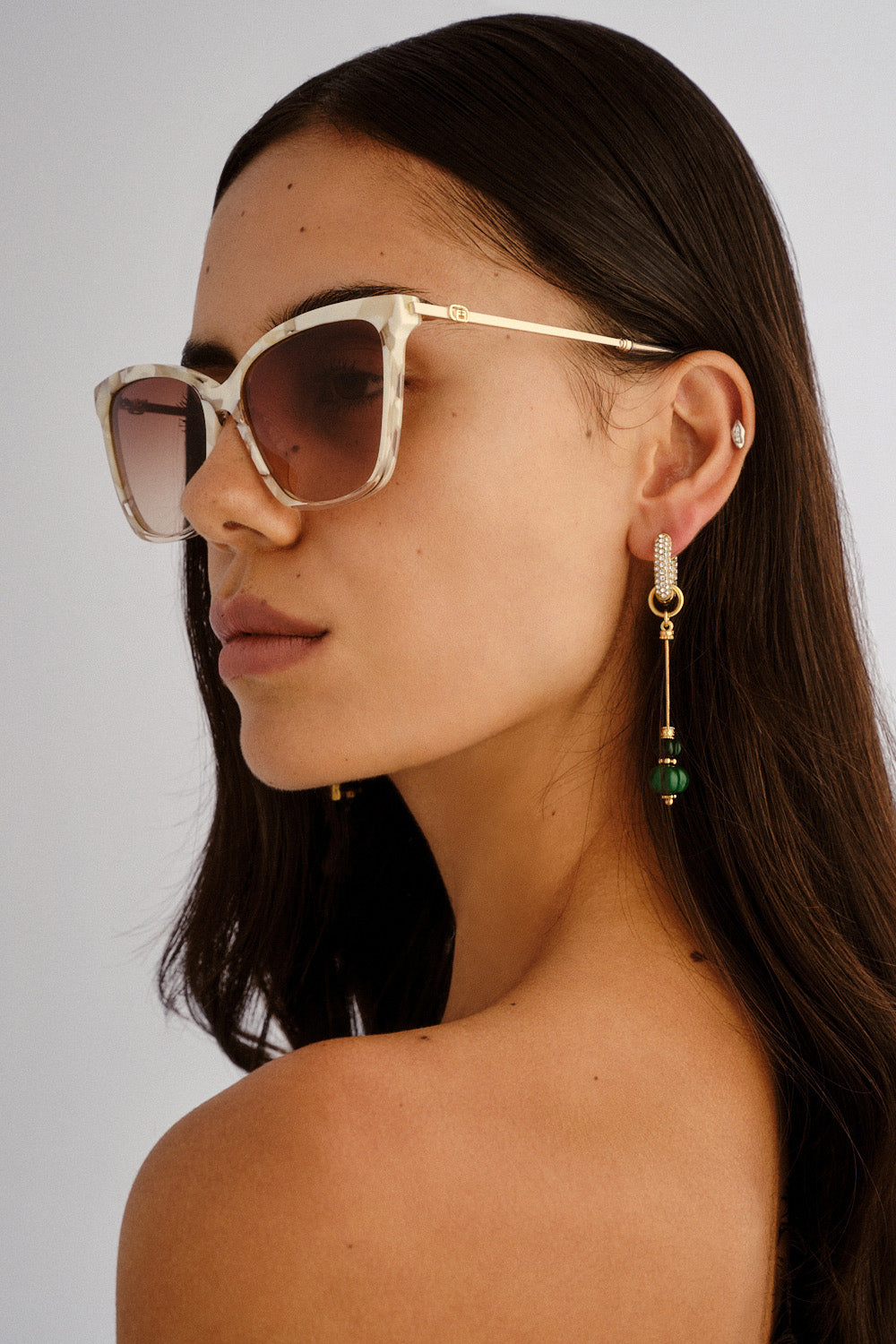 DEEP SEA DIVE SUNGLASSES IVORY MARBLE / LINEN