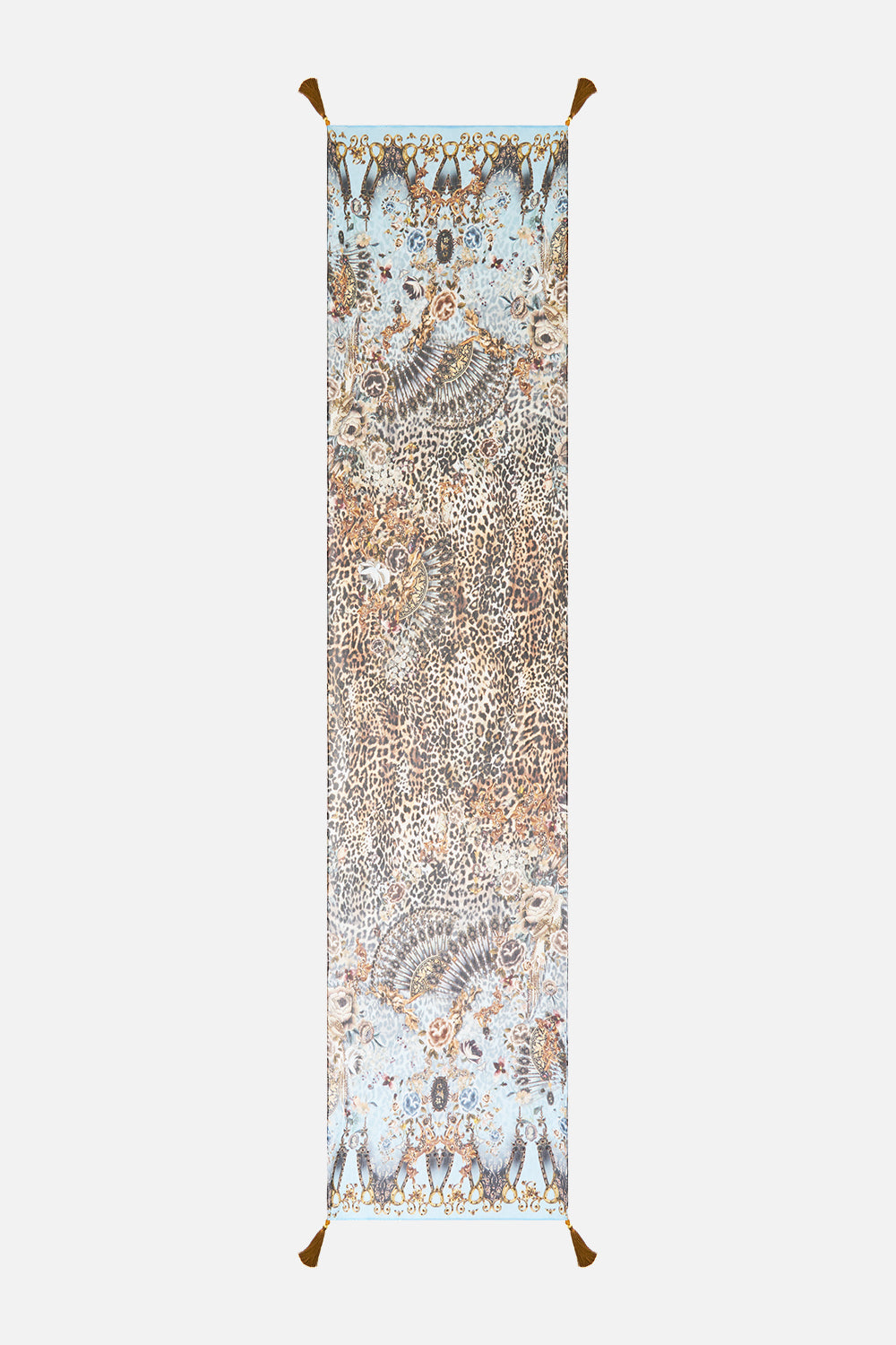 LONG SILK CRINKLE CHIFFON SCARF FIESTA, SIESTA, REPEAT