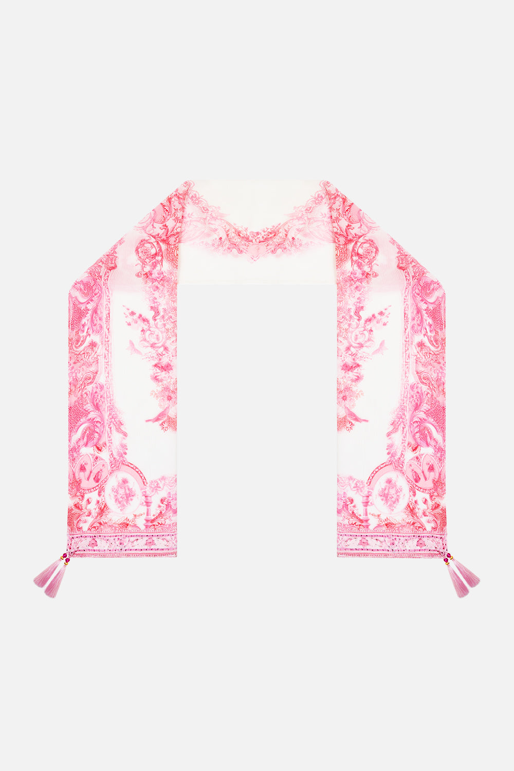 LONG SILK CRINKLE CHIFFON SCARF LIVIN LA VIDA ROSA