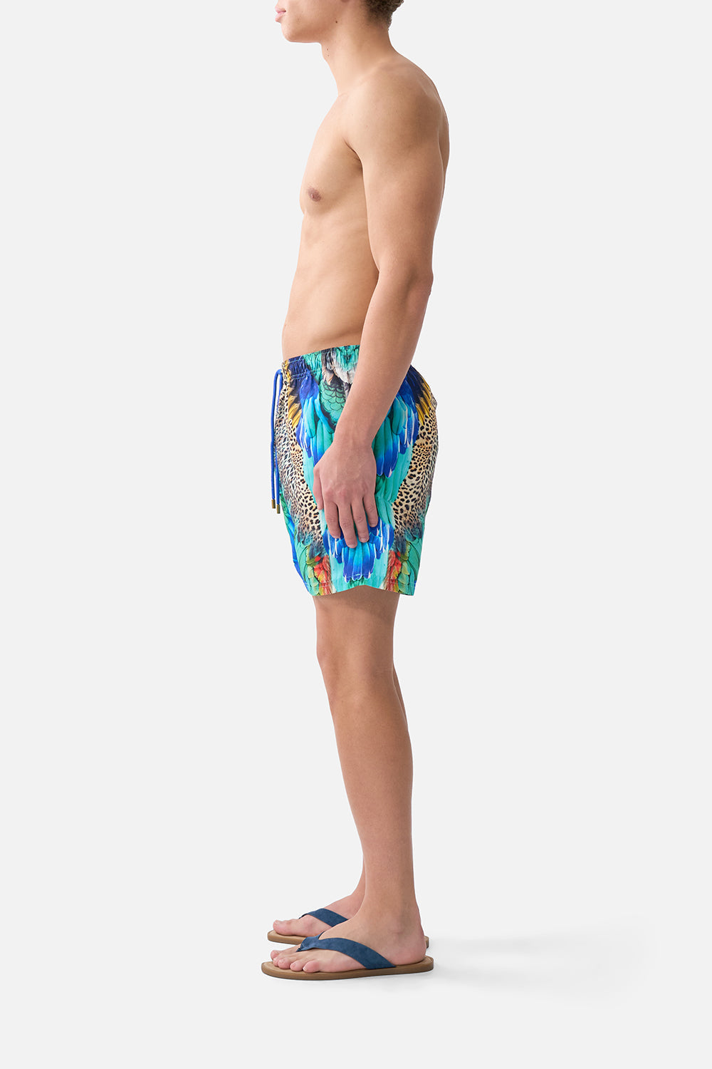 MID LENGTH BOARDSHORT WITH ELASTIC WAIST JUNGLE FLIGHT