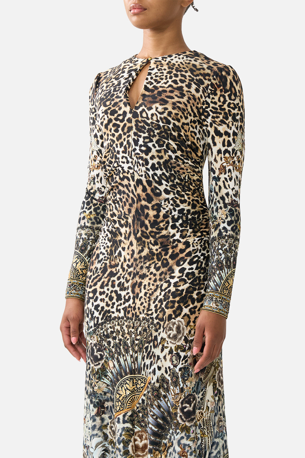 GATHERED JERSEY LONG DRESS FIESTA, SIESTA, REPEAT