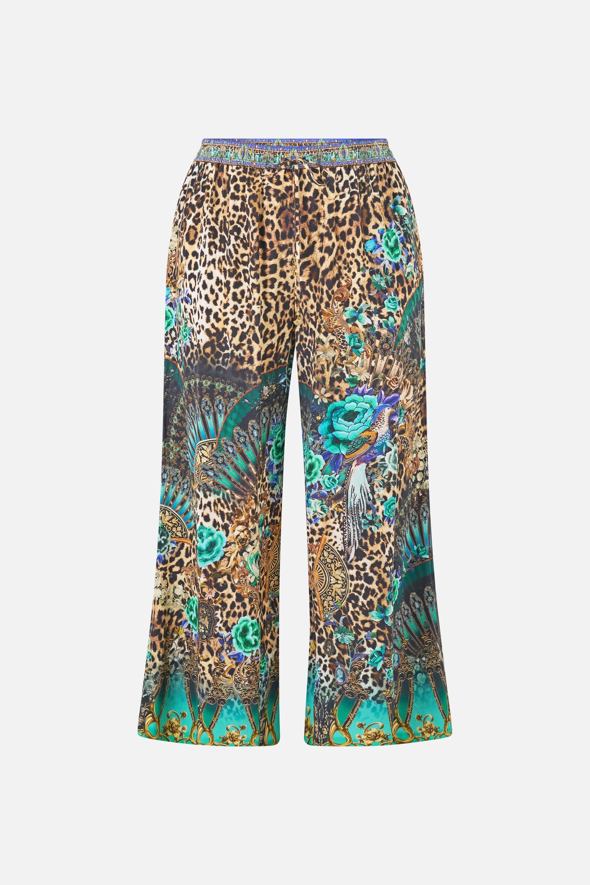The CAMILLA FRILL BRALETTE LONG DRESS LEOTIGRA LAND in our LEOTIGRA LAND print.