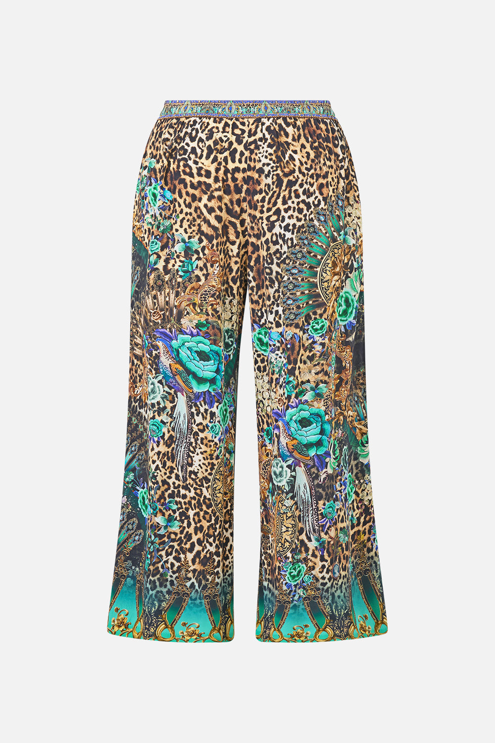 The CAMILLA FRILL BRALETTE LONG DRESS LEOTIGRA LAND in our print.