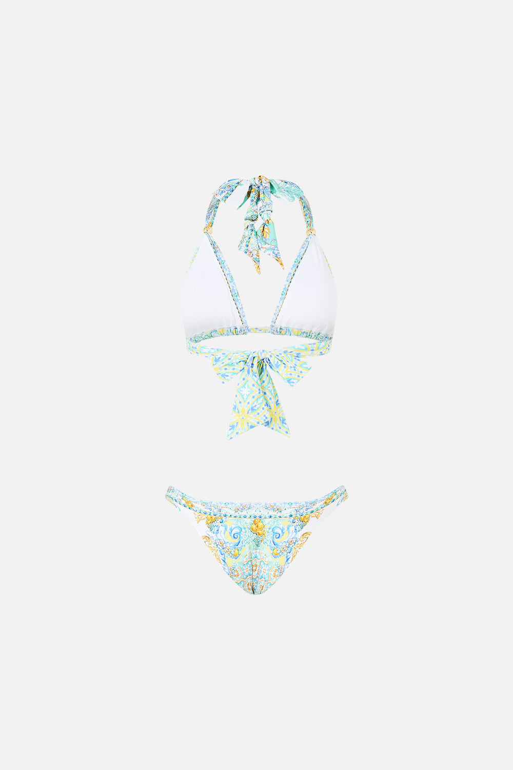 SOFT THICK TIE TRI BIKINI SET W TRIMS DIAL UP THE TILES