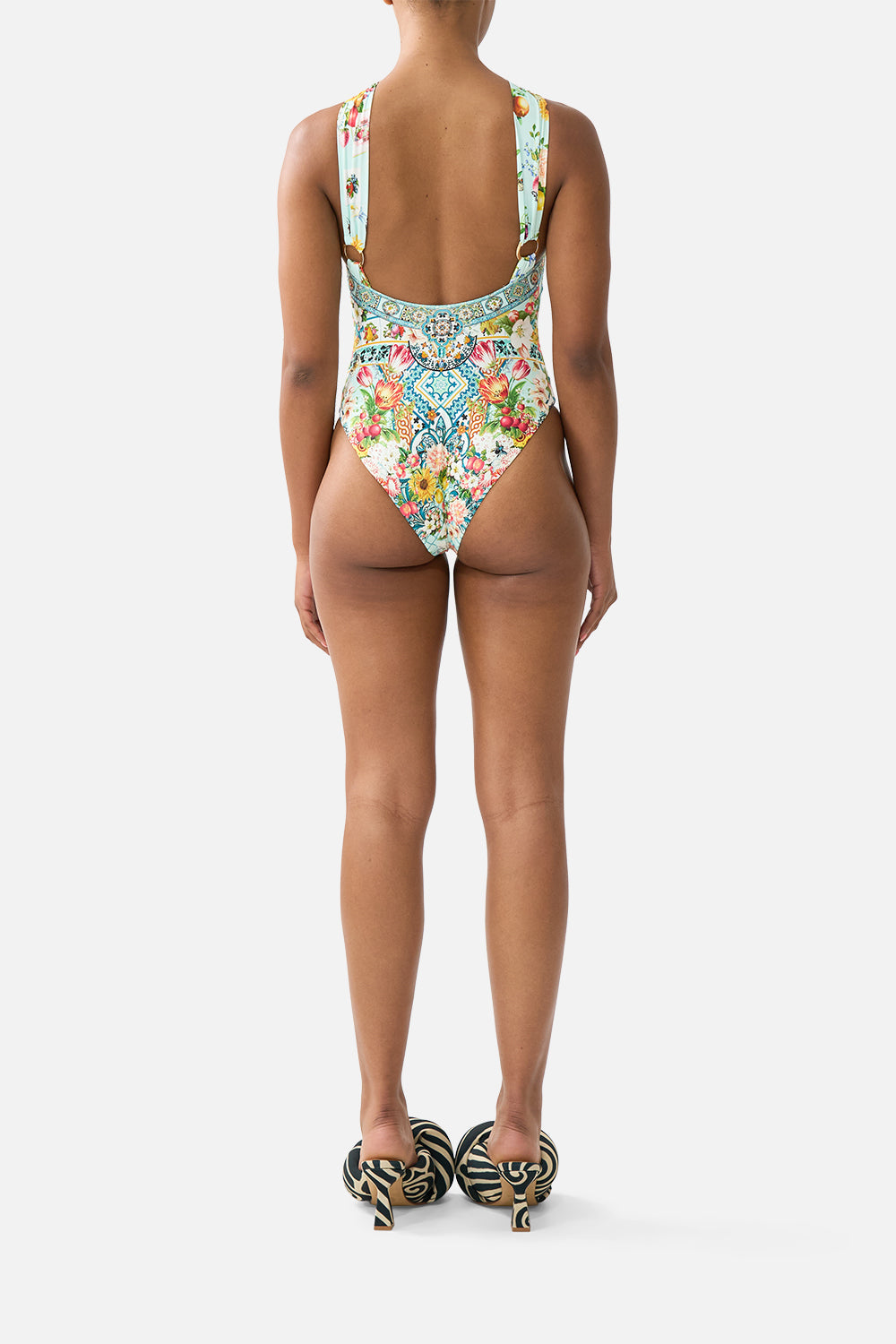 DIAMOND NECK THICK STRAP ONE PIECE W RINGS MAGIC OF THE MERCADO