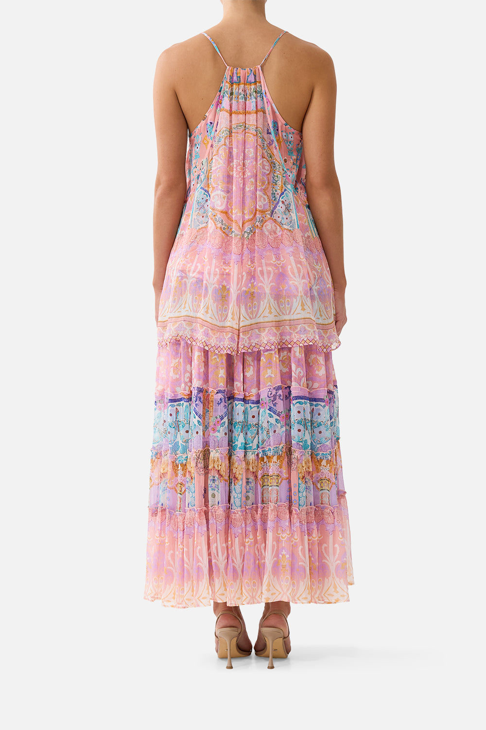 SHIRRED WAIST TIERED CIRCLE SKIRT HOWDY GAUDI