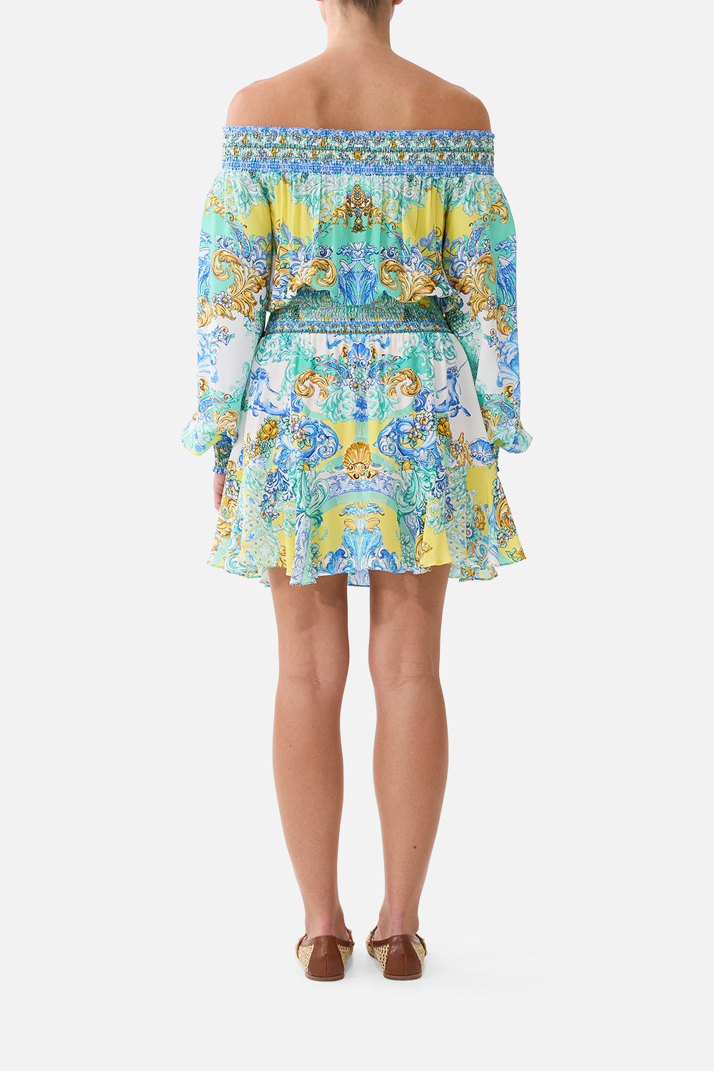 OFF SHOULDER SHORT DRESS DIAL UP THE TILES