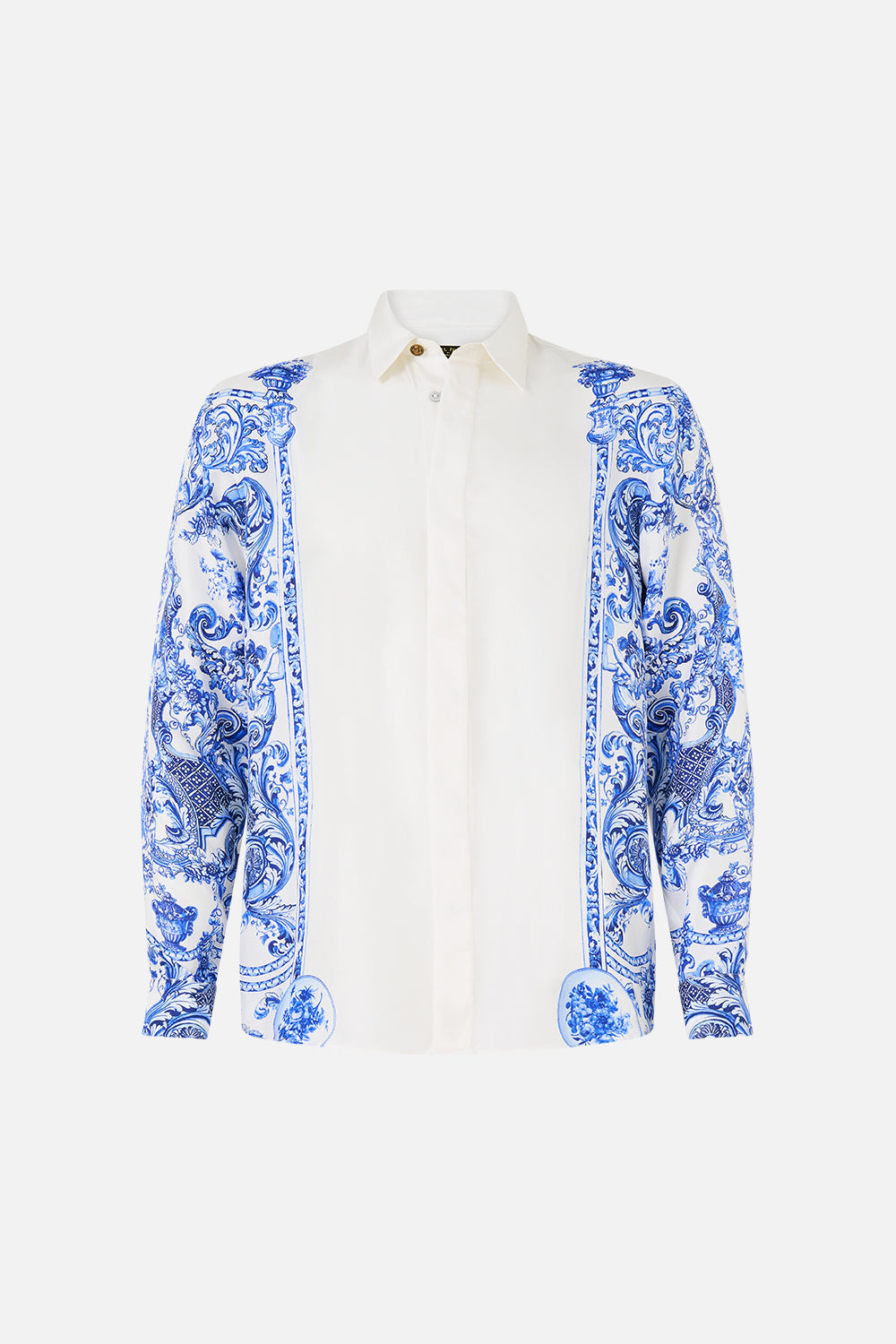 LONG SLEEVE HIDDEN PLACKET SHIRT CERAMIC PANORAMIC