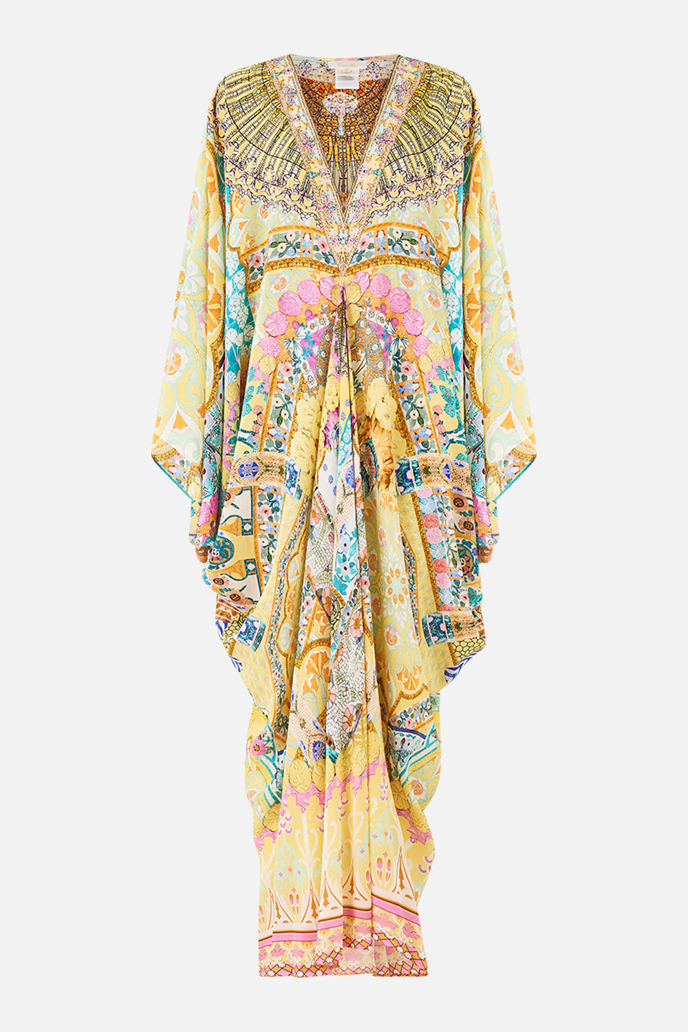 The CAMILLA FABRIC TAB HALTER NECK TIE BIKINI SET MILLAMORPHOSIS in our print.