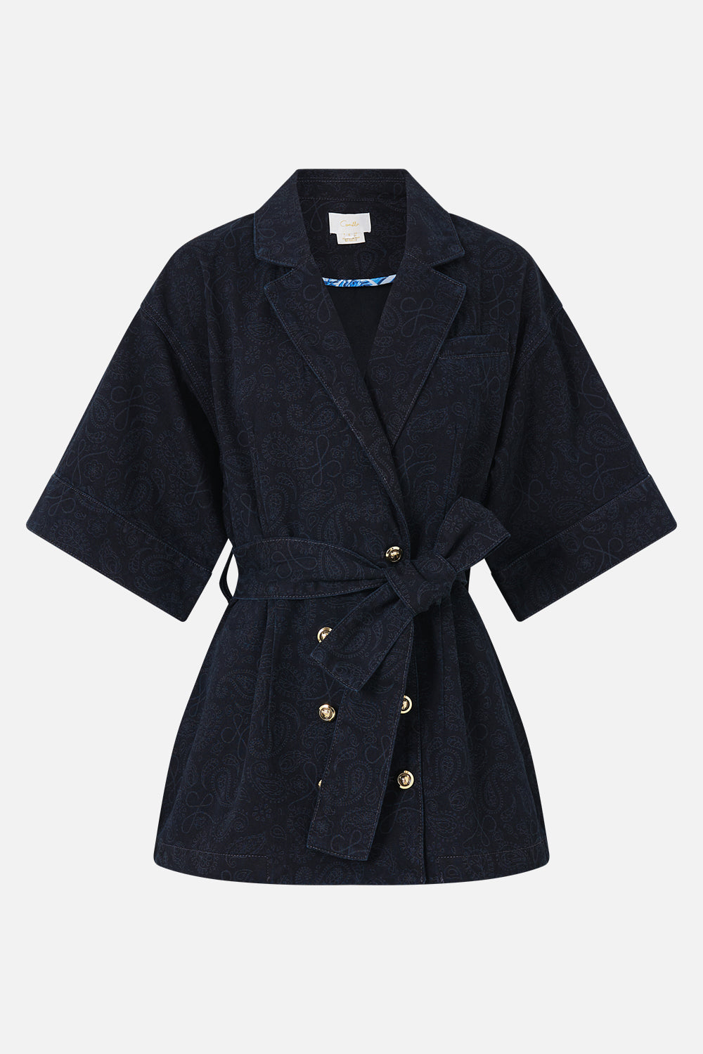 LALITA AZUL ARISTOCRACY SHORT SLEEVE JACKET DENIM