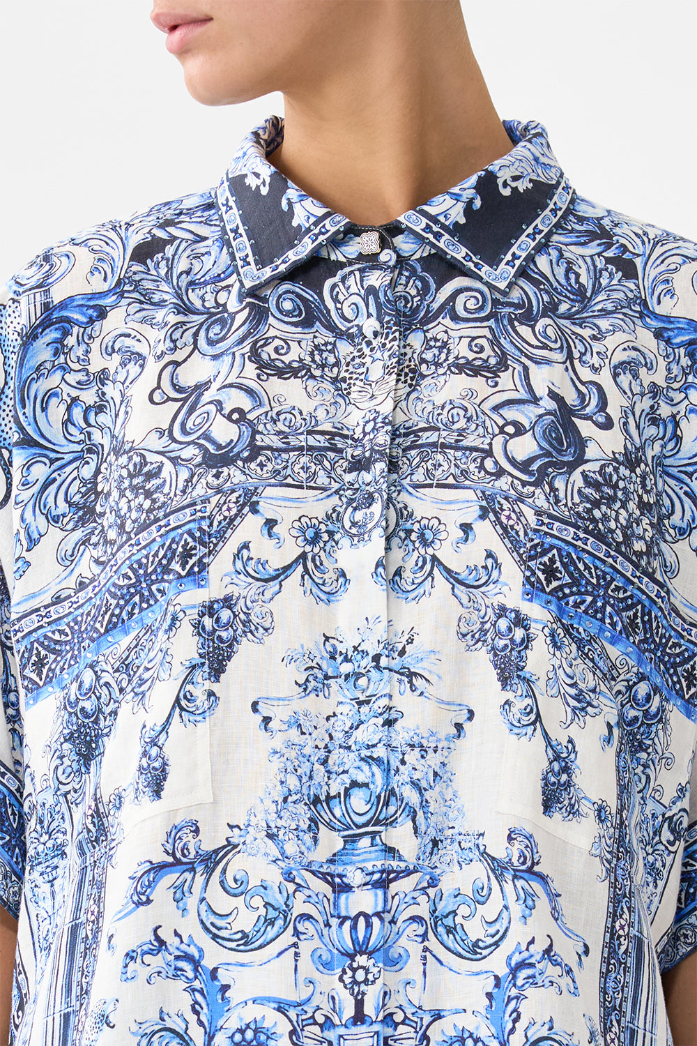 OVERSIZED POCKET TUNIC A TILED WONDERLAND