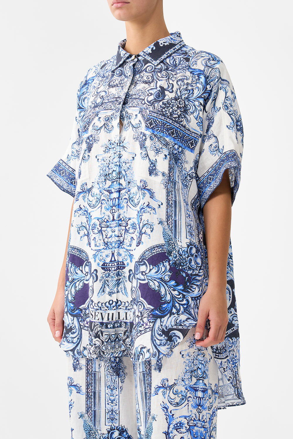 OVERSIZED POCKET TUNIC A TILED WONDERLAND