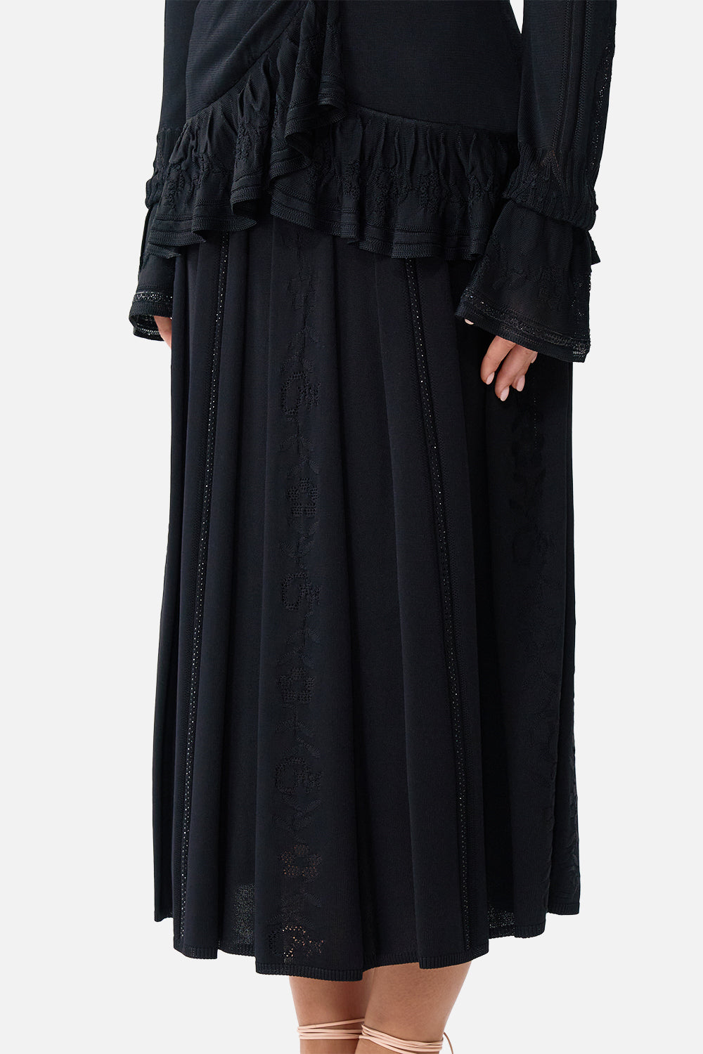 PLEATED KNIT SKIRT FLAMENCO FOLKLORE