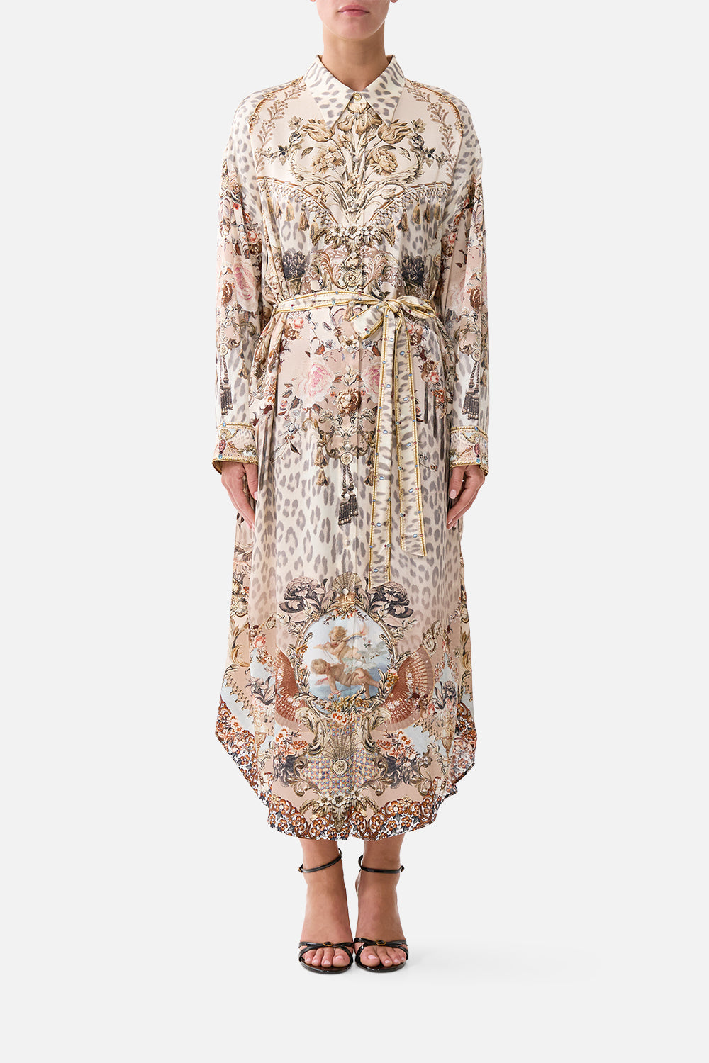 SHIRT DRESS WITH BACK BUTTON DETAIL ARANJUEZ ANIMALIA