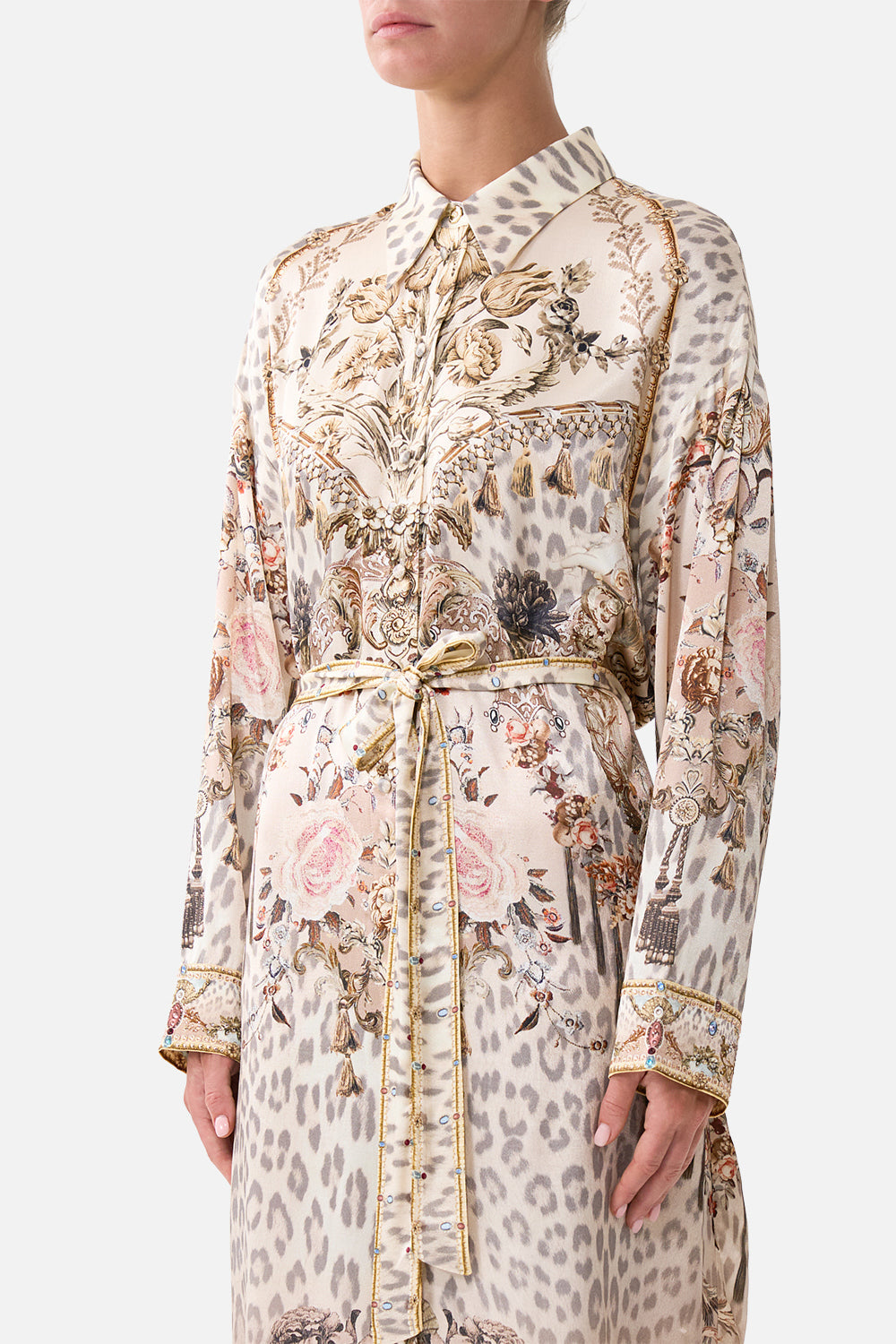 SHIRT DRESS WITH BACK BUTTON DETAIL ARANJUEZ ANIMALIA