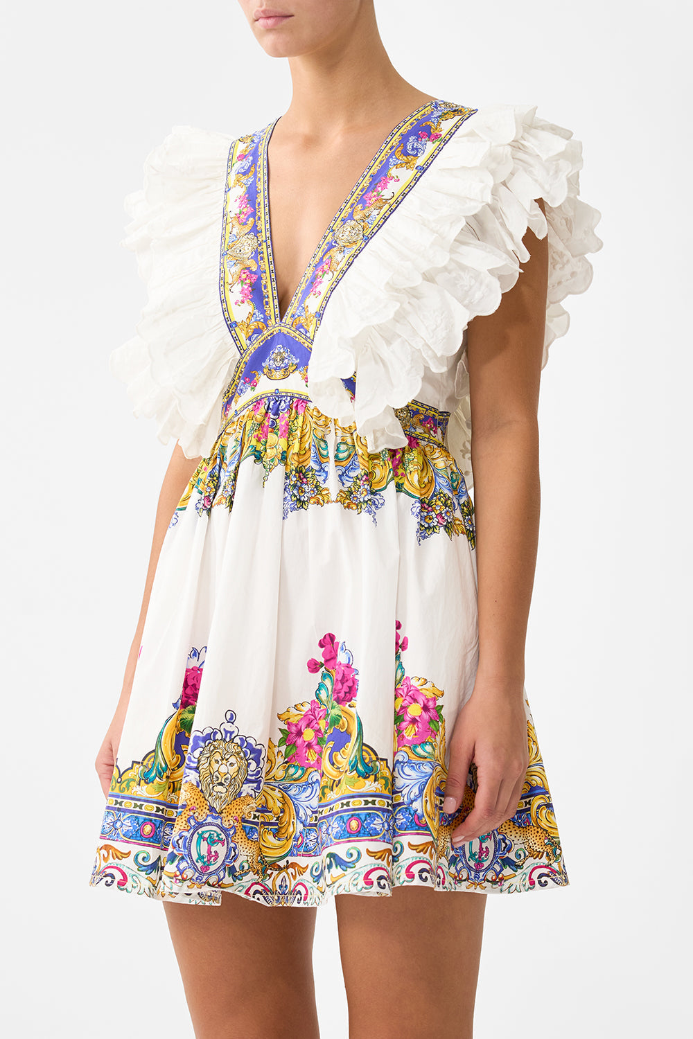 DOUBLE FRILL SLEEVE MINI DRESS MILLA IN SEVILLA