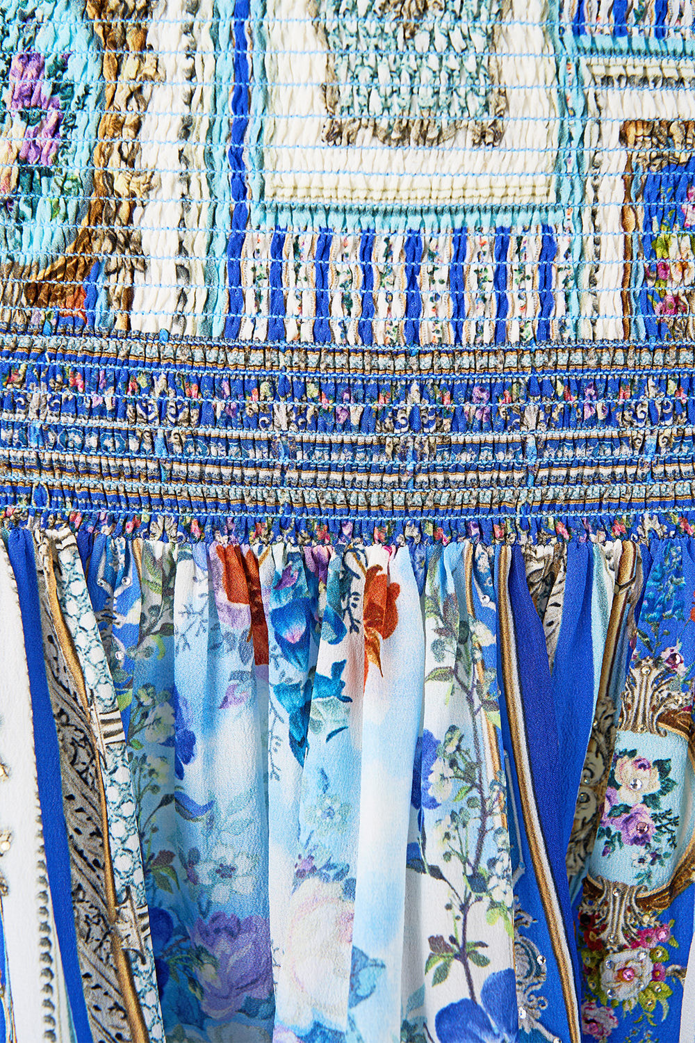 SHORT SHIRRED SKIRT OTTOMAN OPULENCE