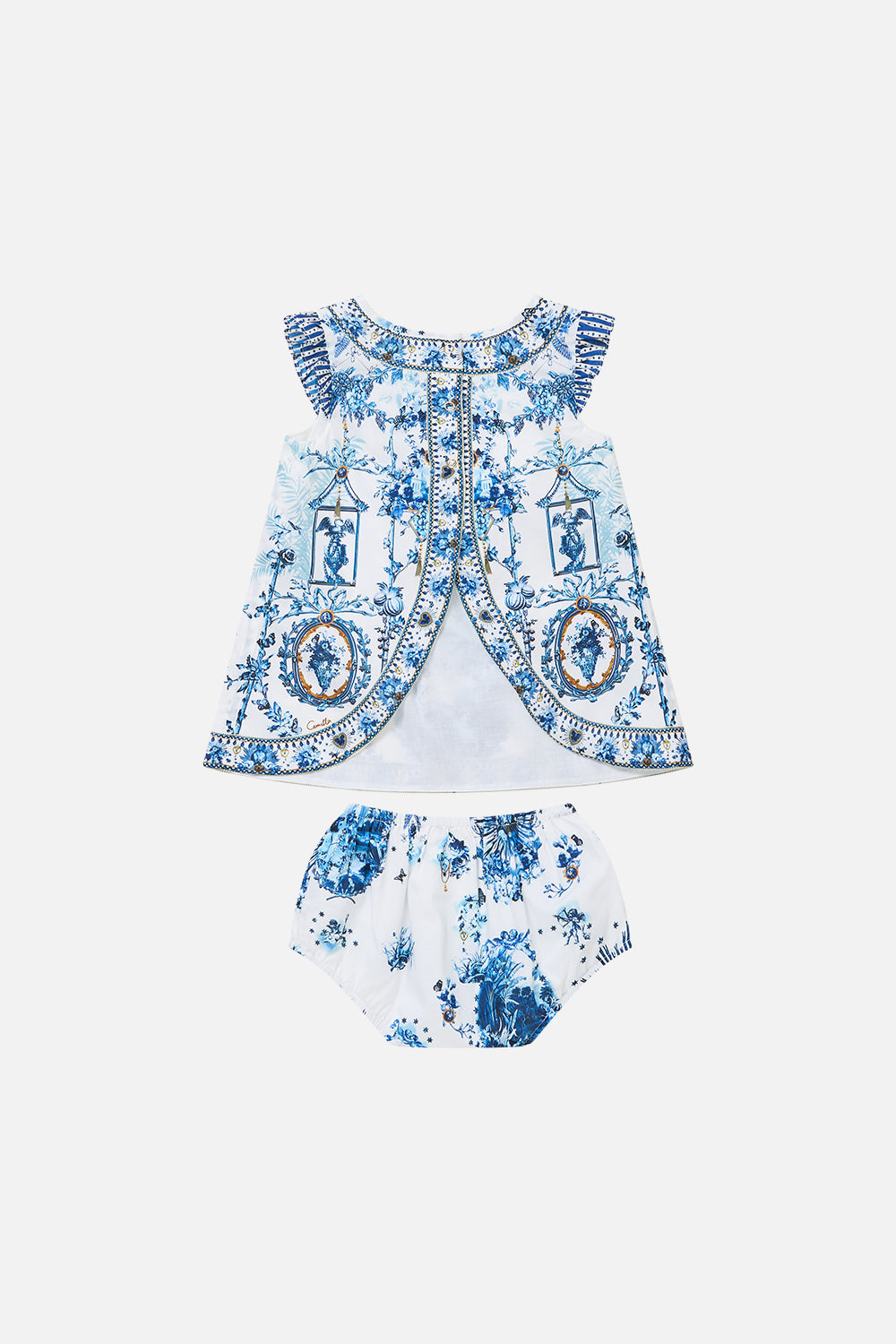 ENSEMBLE HAUT À MANCHES VOLANTS ET BLOOMER BÉBÉ THE PORCELAIN PARLOUR