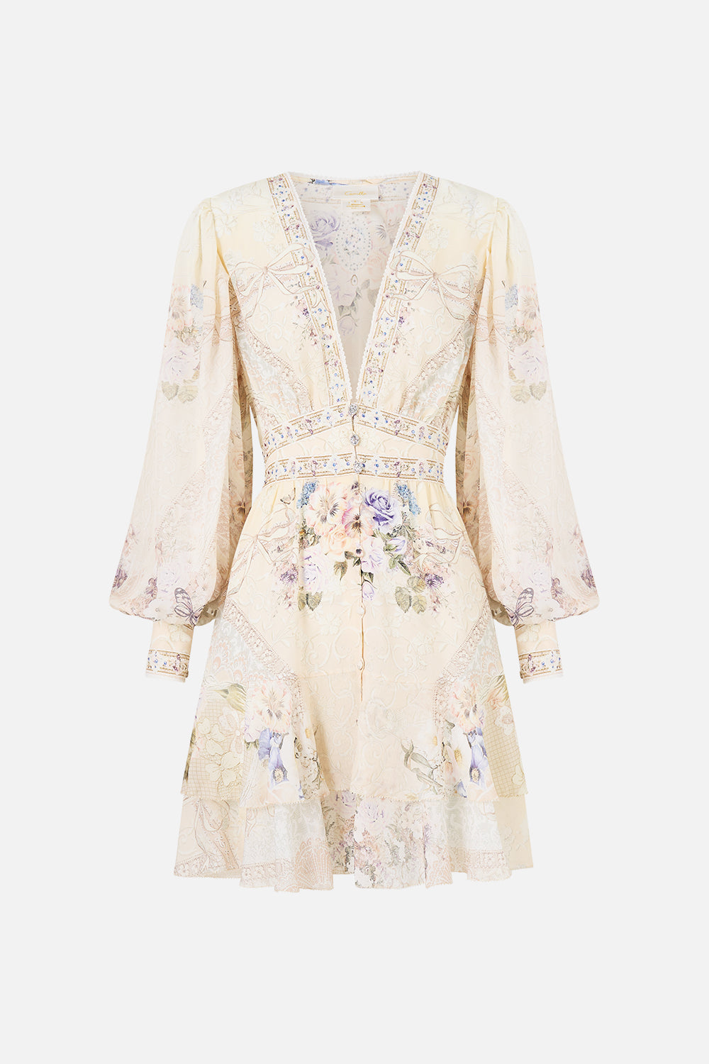 BUTTON FRONT FRILL DRESS LACED WITH LOVE