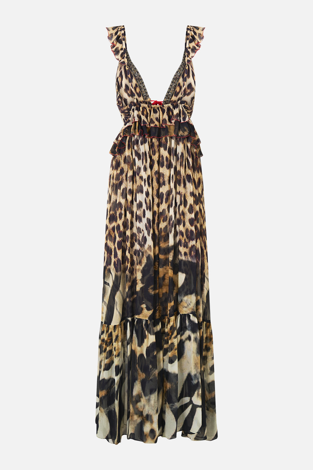 FRILL BRALETTE LONG DRESS LEOTIGRA LAND
