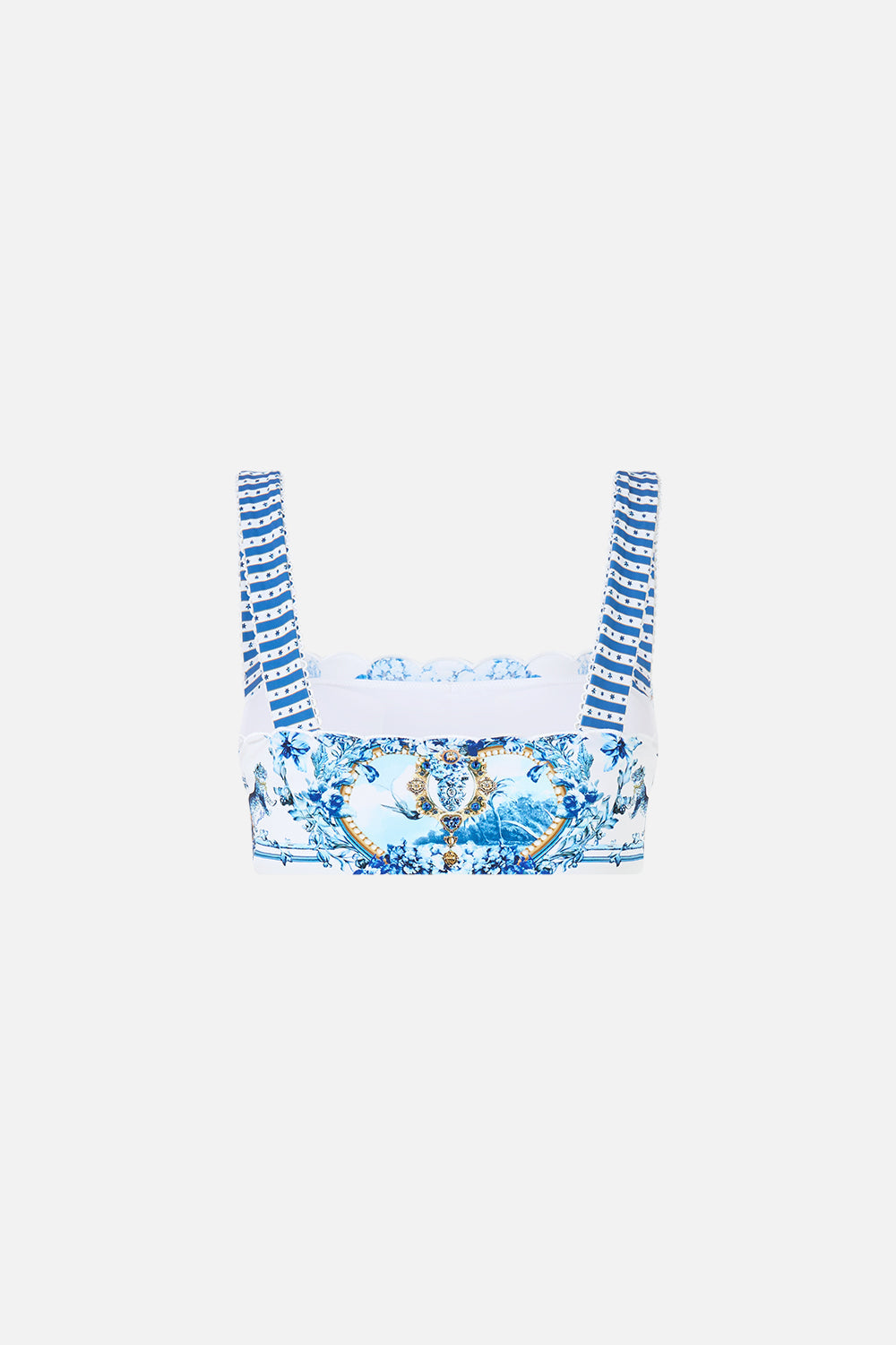 HAUT DE MAILLOT DE BAIN COL CARRÉ À BRETELLES LARGES THE PORCELAIN PARLOUR