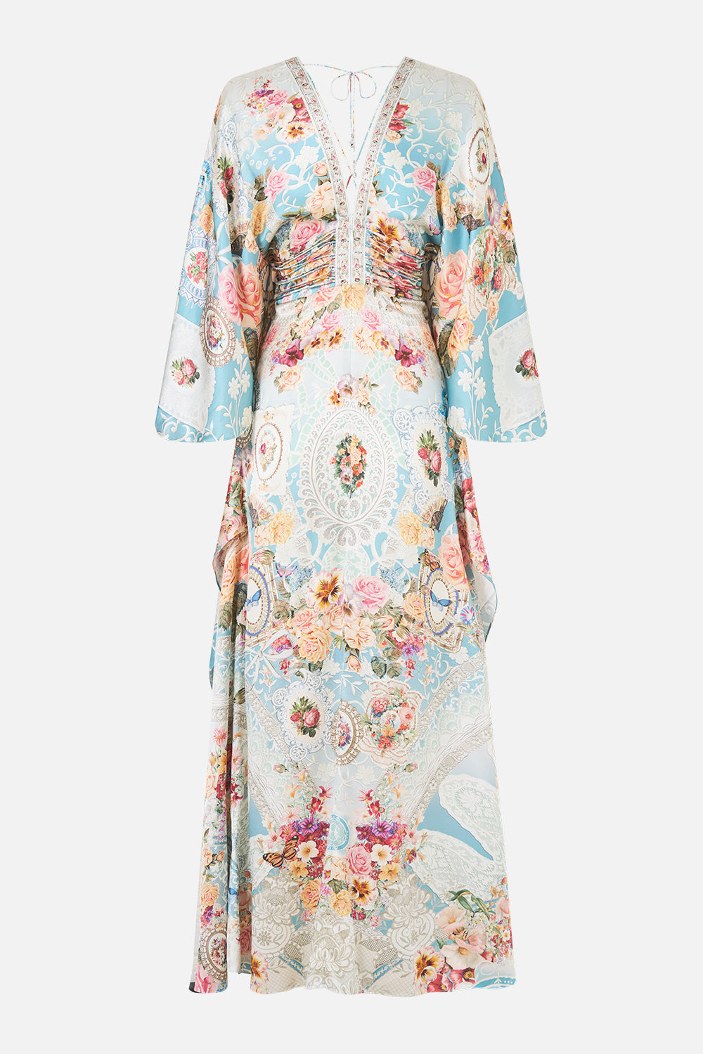 The CAMILLA DIPPED WAIST PANELLED BIKINI BOTTOM CHINOISERIE CHILD in our print.