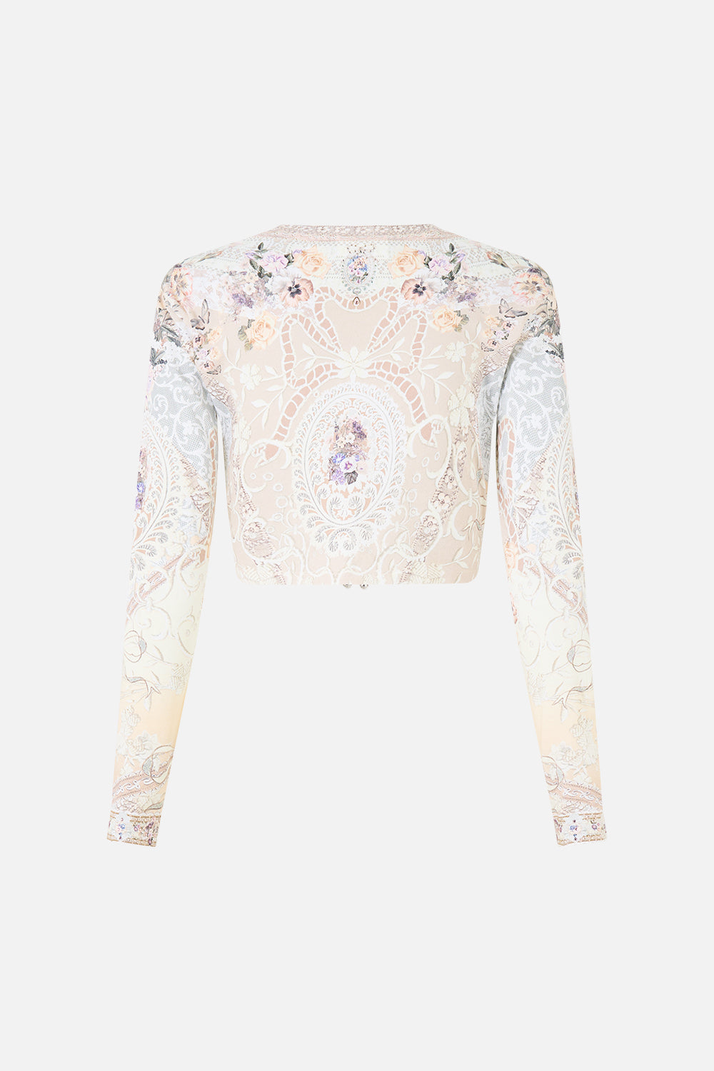 The CAMILLA LACE GATHERED BODICE SLIP DRESS TAURUS RISING in our TAURUS RISING print.