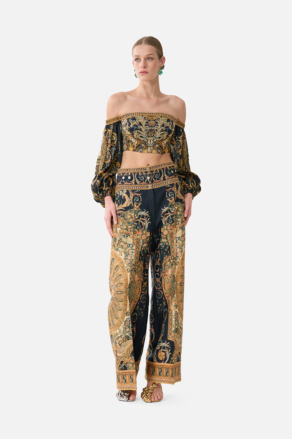 LONG SLEEVED CORSET CROP TOP MUSEUM MEMOIRS