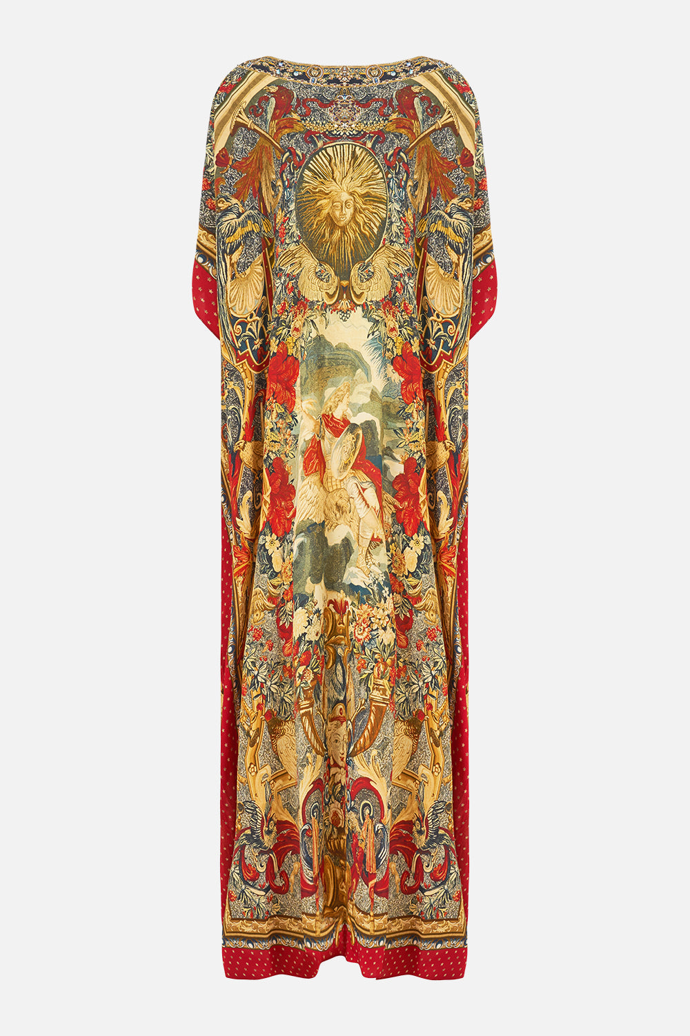 The CAMILLA Round Neck Kaftan in our Meet Me At The Met print.