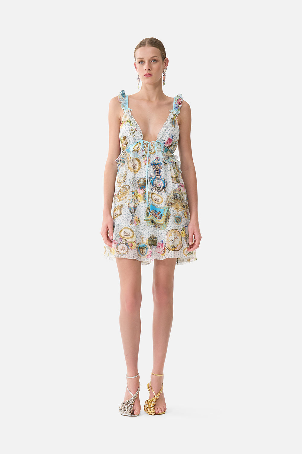 CURVED HEM RUFFLE DRESS ART FOR THE ARTISANS