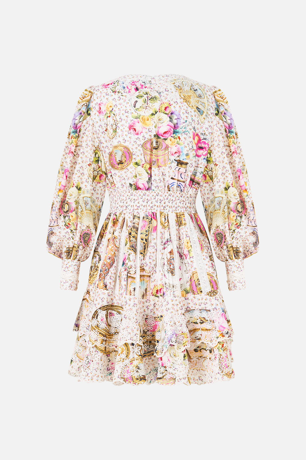 The CAMILLA ROUND NECK KAFTAN VERSES IN VINTAGE in our print.