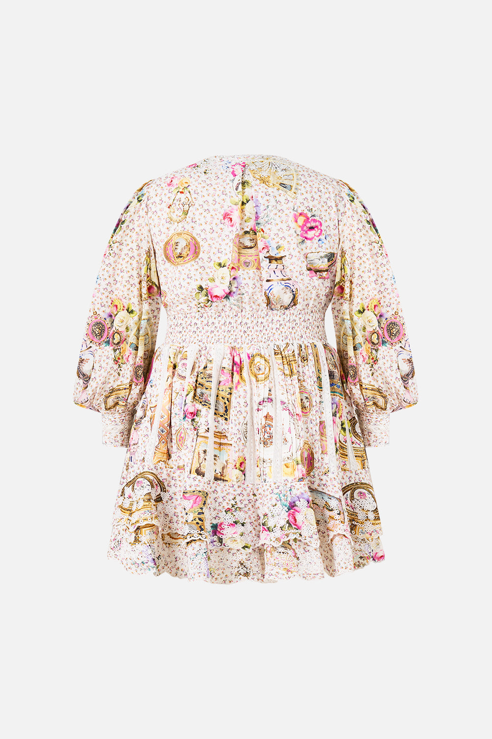 The CAMILLA ROUND NECK KAFTAN VERSES IN VINTAGE in our print.