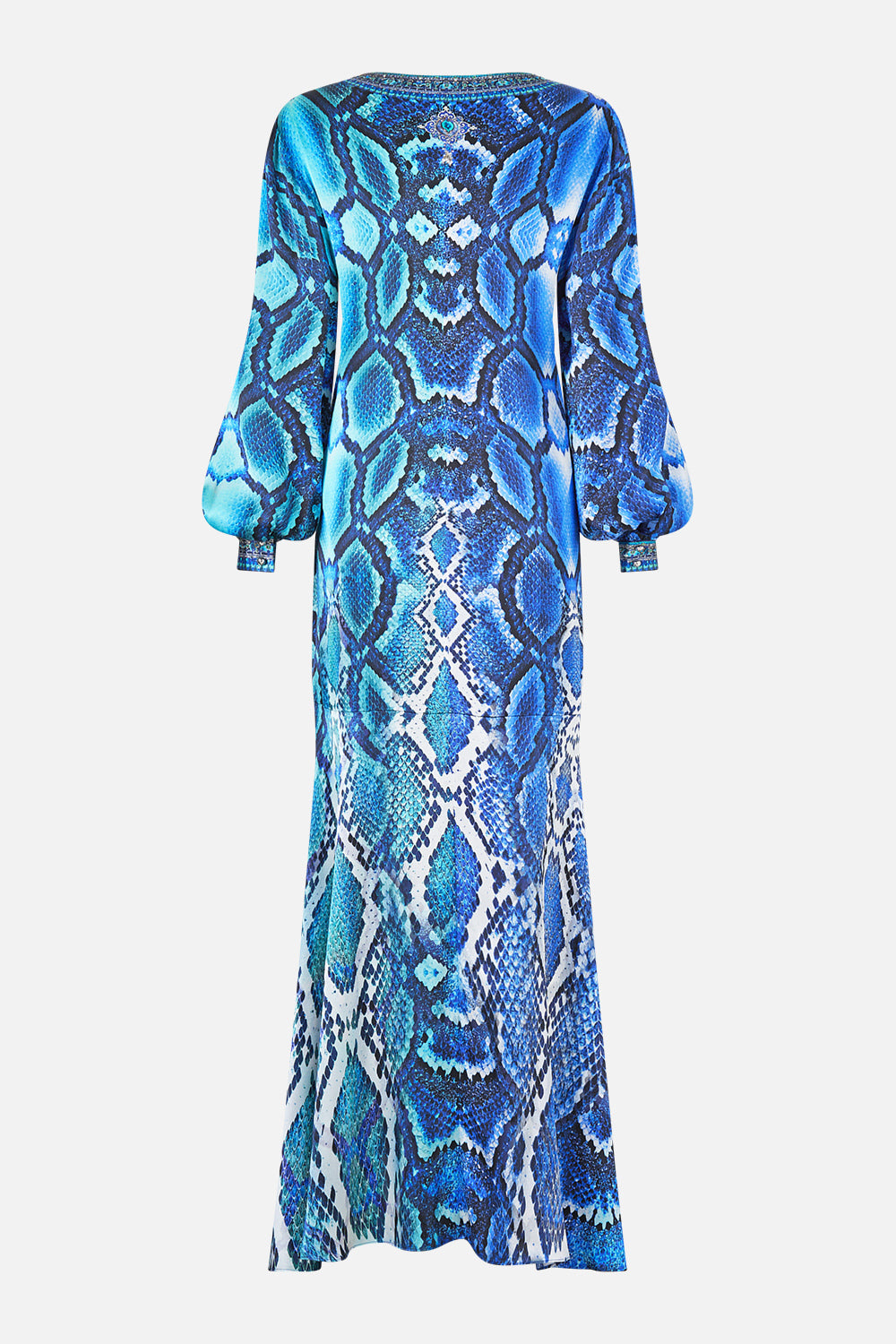 The CAMILLA FRILL NECK DRESS WITH HARDWARE ART FOR THE EMPRESS in our print.