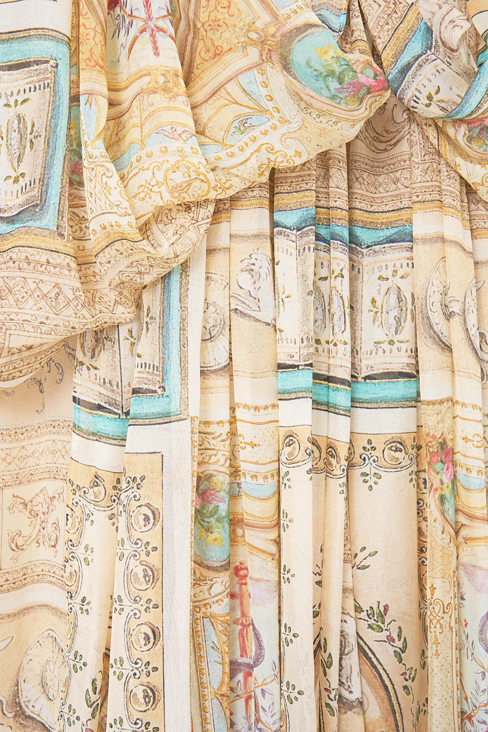 The CAMILLA BIAS SLIP DRESS WITH FRILL HEM SILK ESSENTIALS in our print.