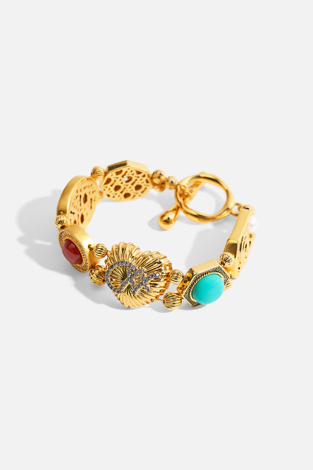 MY CAMEO ROMEO STATEMENT BRACELET GOLD