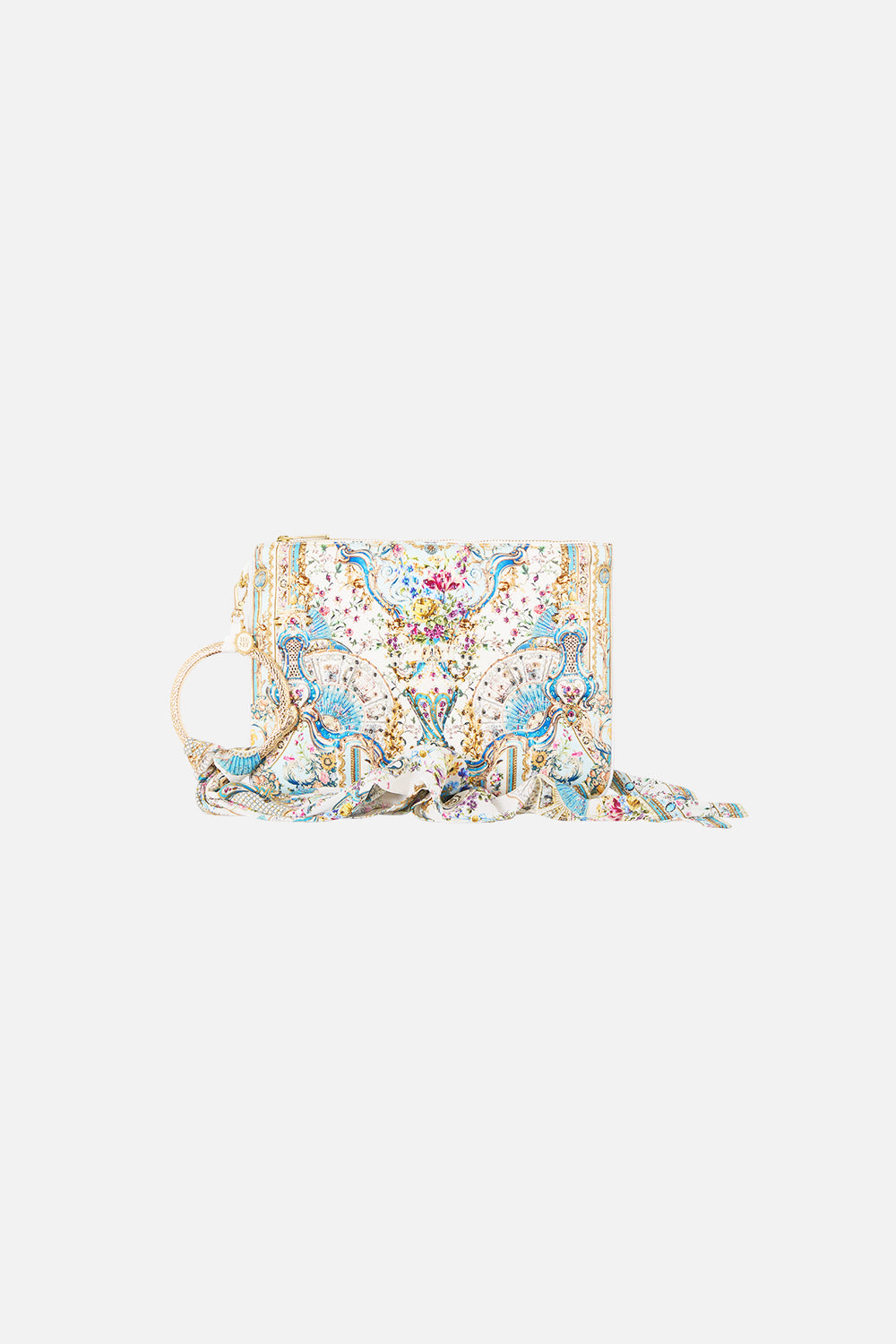 The CAMILLA Ring Scarf Clutch in our Art For The Artisans print.