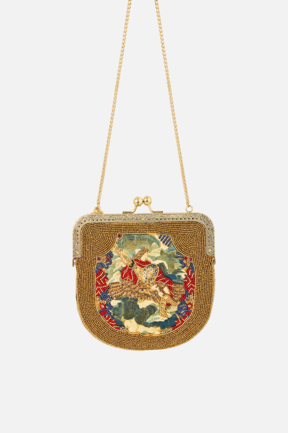 SILK POUCH WITH METAL FRAME CLOSURE MEET ME AT THE MET
