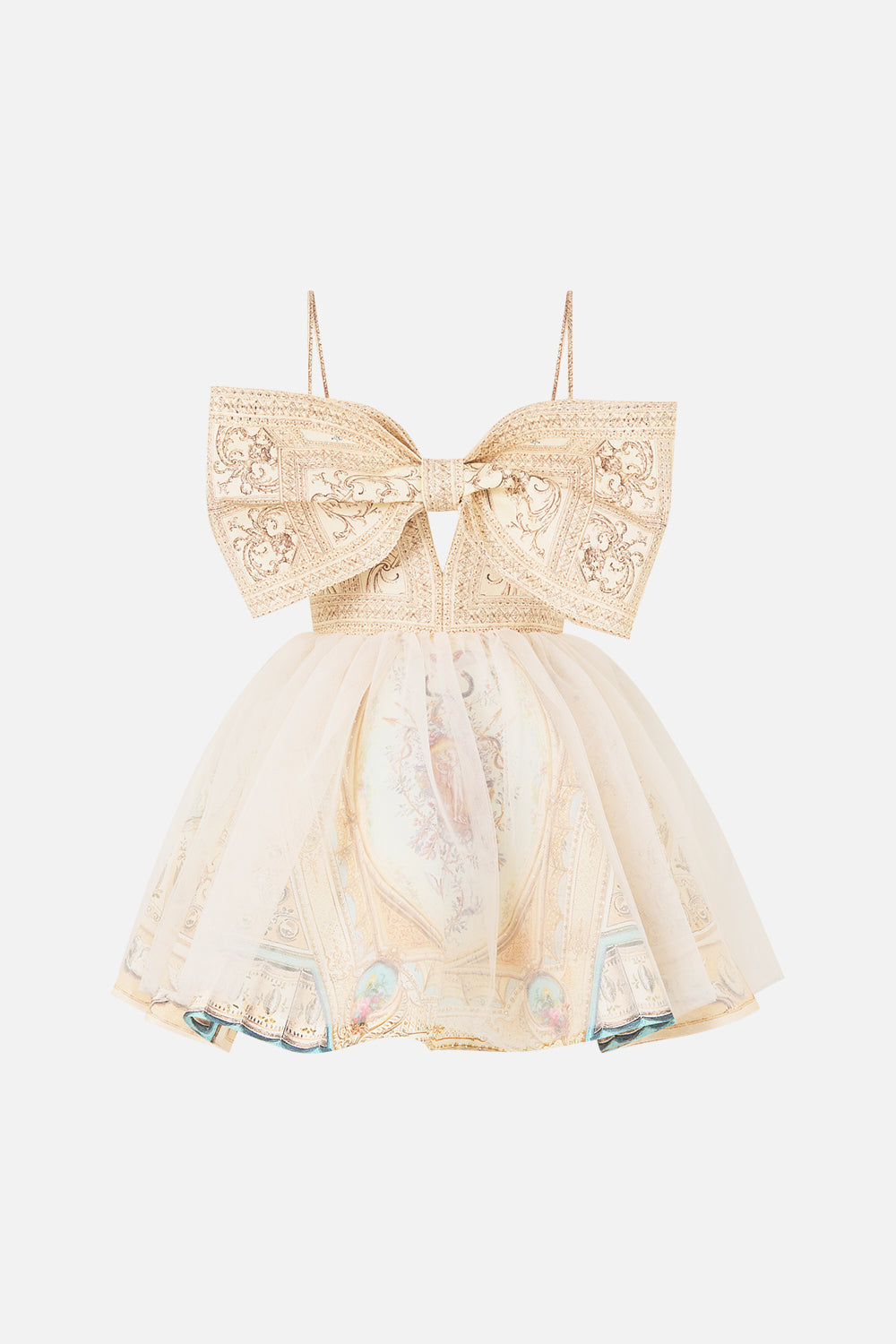 The CAMILLA Short Dress With Bow Detail in our A Beloved Boudoir print.