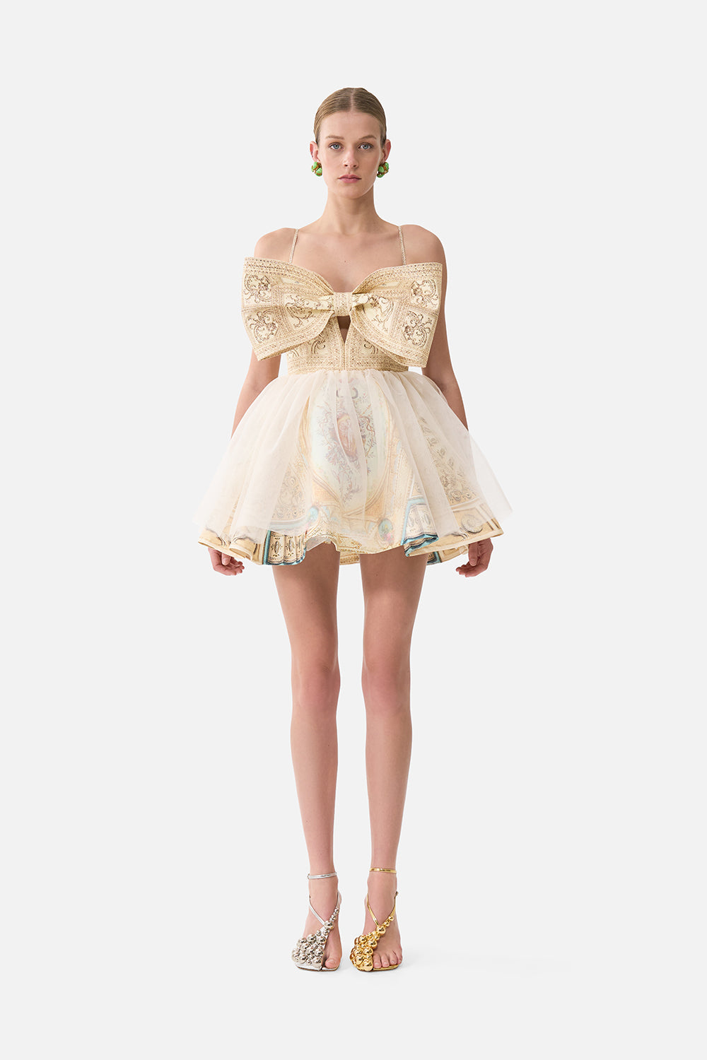 The CAMILLA Short Dress With Bow Detail in our A Beloved Boudoir print.