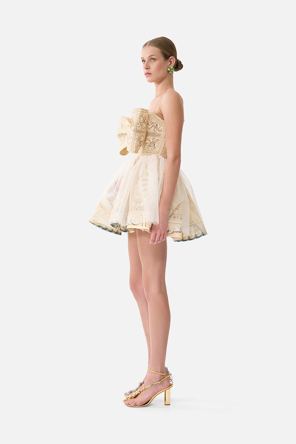 The CAMILLA Short Dress With Bow Detail in our A Beloved Boudoir print.