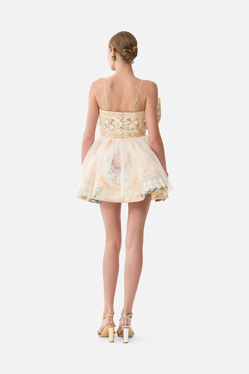 The CAMILLA Short Dress With Bow Detail in our A Beloved Boudoir print.
