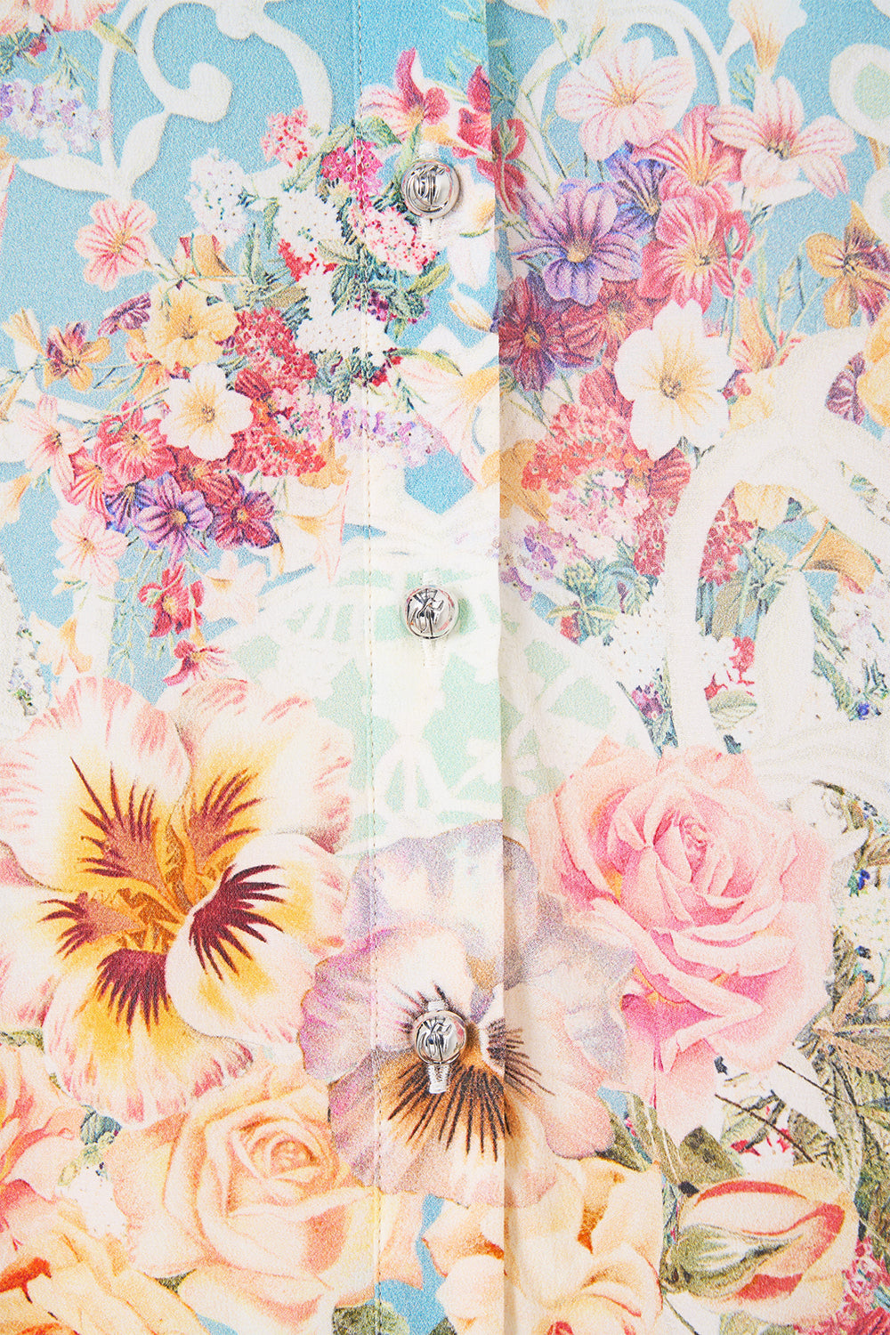 The CAMILLA NECKTIE DRESS WITH ELASTICATED WAIST CHAMBER OF BLOOMS in our print.