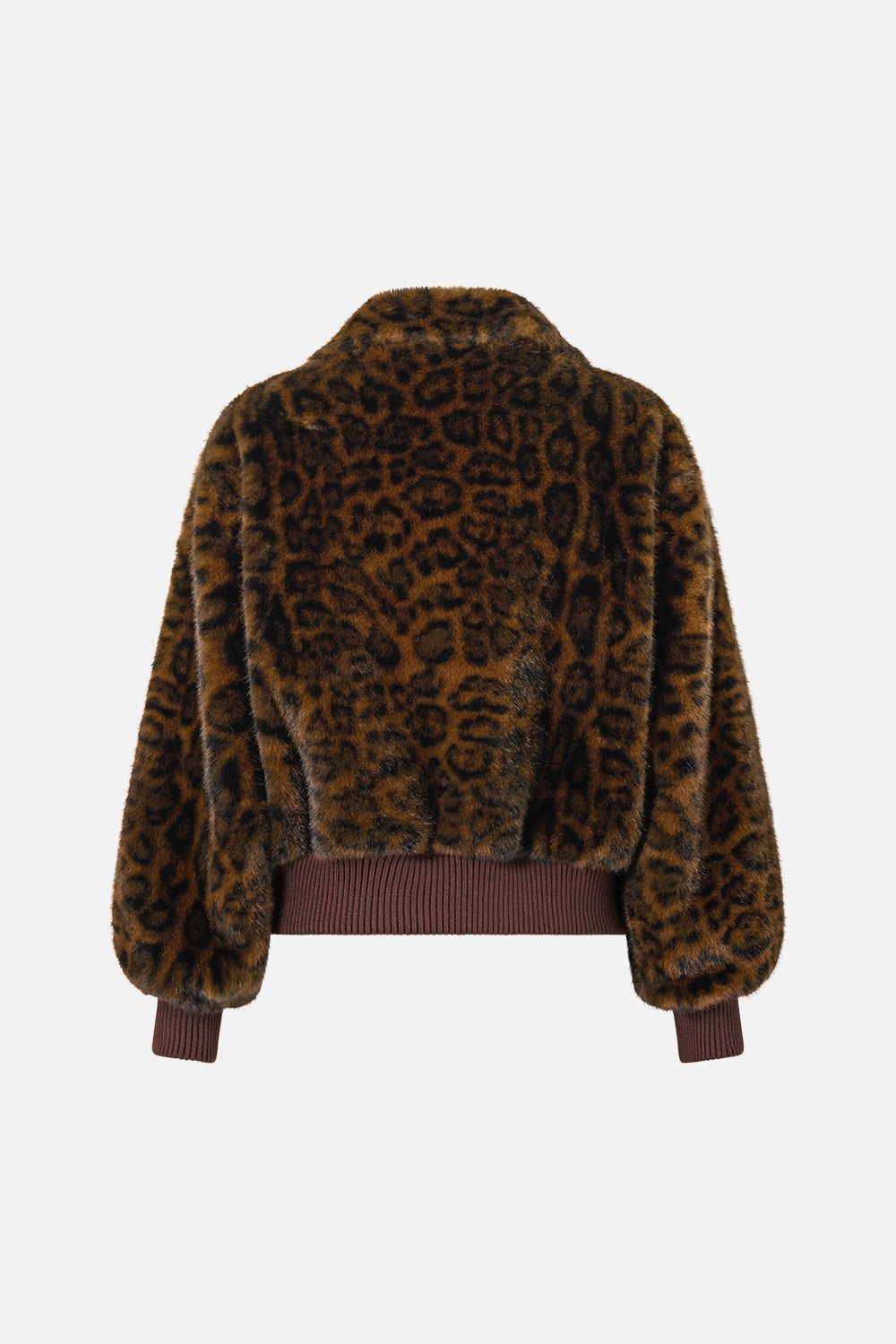 FAUX FUR BOMBER WITH POCKET DETAILS FIESTA, SIESTA, REPEAT
